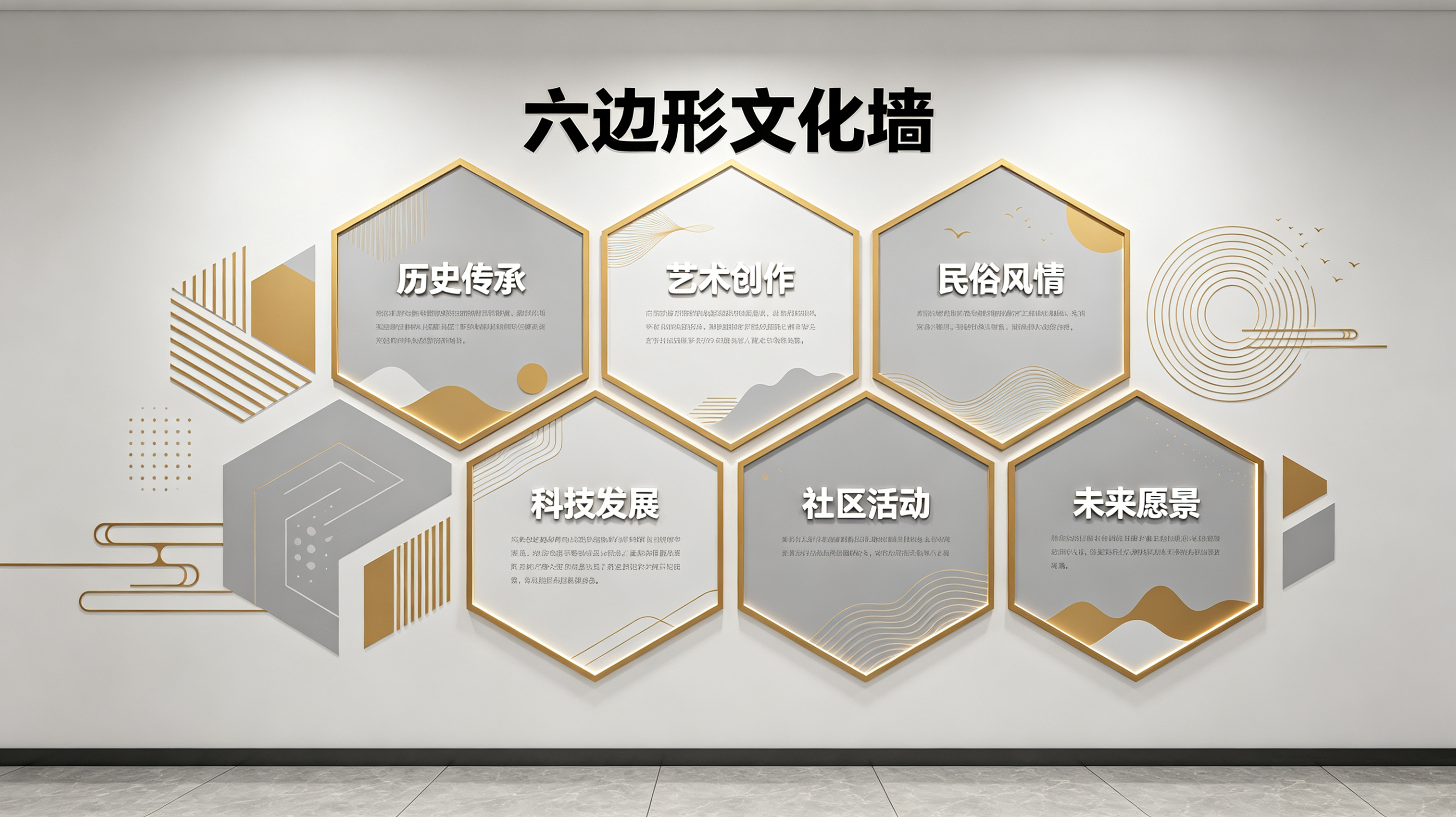 安阳企业文化墙 | 六边形信息美学